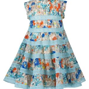 ZIMMERMANN Kids Girls CloverTtiered Floral-print Dress in size 12